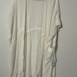 Time and Tru White and Gold Swim Coverup